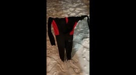 Clothes freeze upright in Canada