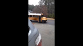Dad Embarrasses Daughters Getting off School Bus