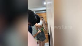 Girl covers herself in whitening cream for fairer skin