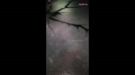 Man discovers cracks in frozen pond left by a lightning strike *Unbelievable*