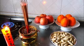 Spring Festival Kitchen God in Yichang, China