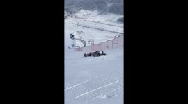 Newbie Skier's Adventure: Wrong Turn Leads to a Slippery Slope in China