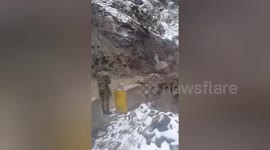 Heavy Landslide buries section of highway in northern India