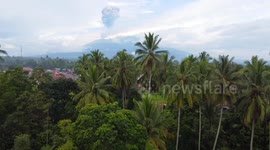 Drone footage of ash billowing from Indonesia's active Mount Marapi