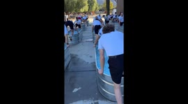 Icy challenge: father-son bonding in California chills