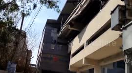 A part of Gokulpuri metro station in Delhi fell on the road,The condition of one  be still serious