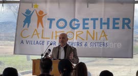 Eric Esrailian speaks at the ceremony for a new foster care centre in Palmdale, CA, USA