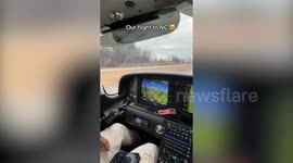 Family travel in a light aircraft to save time and avoid queues at airports