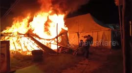 A Massive fire breaks out in Prayagraj's transgender arena, many injured