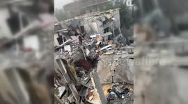 Israel army destroy a residential quarter in Al-Zawaida in Gaza Strip