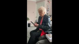 Man can't control his laughter while filming Nan's awkward phone call with her son