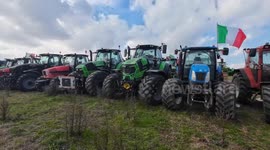 Tractors at the gates of Rome: Italian farmers against the new EU regulations in Rome, Italy
