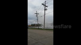 Burst water main creates 'giant fountain'