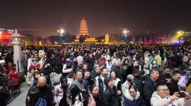 Tourists Visit Tang Paradise in Xi 'an, China