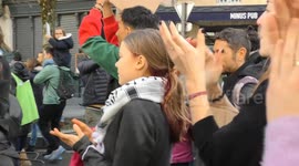 Greta Thunberg présente lors de la manifestation bordelaise contre les puits pétroliers