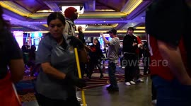 People cheering up the 49ers in the super bowl 2024 at Las Vegas, Nevada