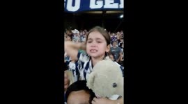 Pure passion! Young girl moved to tears during football match in Argentina