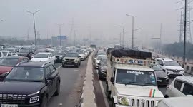 Traffic slows down as security heightened in northern India to tackle farmer's protest