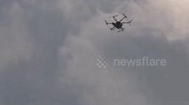 Police fired tear gas shells using drones to disperse the farmers, many injured
