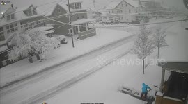 9 1/2 inch Snow storm Lorraine in a small town Pennsylvania