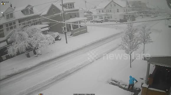 9 1/2 inch Snow storm Lorraine in a small town Pennsylvania