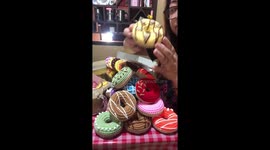 These crochet donuts are made from wool but still look delicious