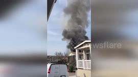 Home Engulfed in Flames in Union City, CA, USA