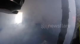 Firefighters Battle Blaze in A House Fire in Bedford, USA