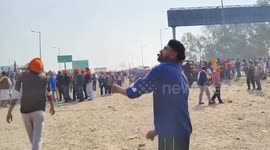 Farmers fly kites in to stop police drones from releasing tear gas on them