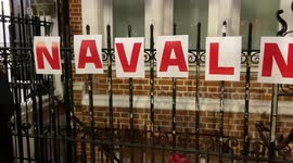 Alexei Navalny vigil outside the Russian Embassy in London