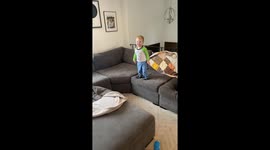 Toddler's Head Finds Hardest Part Of Couch