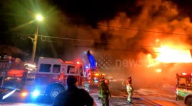 Arrival Commercial Fire with Collapse Moser Sanitation, Mount Carmel, Pennsylvania