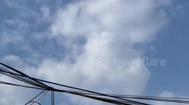 Military aircraft at low altitudes in Rafah