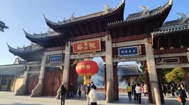 Visitors Arrive at Longhua Temple for Burning Incense To Pray For Blessings in Shanghai, China