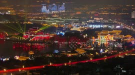 Landmark Attractions Illuminated in Xi'an, China