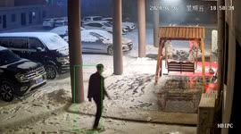 Chinese Man Demonstrates Impromptu Kung Fu Moves to Avoid Slip on Snowy Day