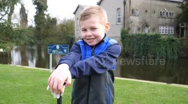 Little golfer, 7, to break world record by playing round in five countries in 24 hours in memory of his late father