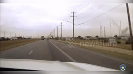 Truck Topples in A Crash with Human Smuggler in Pursuit in Webb County, USA