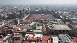 aerial view Thousands of people attended the 
