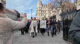 Gemma Collins takes a walk to Parliament to witness the debate  to 