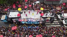 People celebrate Carnival at the Block party 