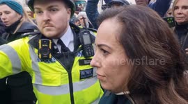 Stella Assange leaves Royal Courts of Justice after day 1 of the Assange extradition case