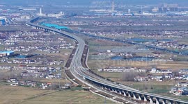 Bullet trains run in Huaian, China