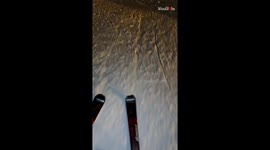 Screamfest ensues as man embarks on thrilling skiing adventure without a clue about braking!