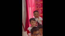 Heartwarming moment as Liam spots parent in the crowd during performance