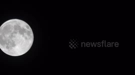 The Snow Moon in the skys over East London