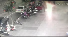Chinese boy narrowly escapes flying manhole covers after firework sparks trigger methane explosion