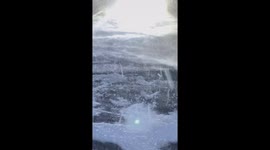 Spectacular Scene of Wind Blowing Snow on Roads in China