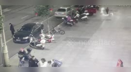 Two manhole lids explode dangerously close to child playing with sparkler