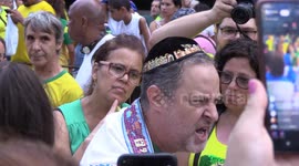 Protesters act in support of former president Jair Bolsonaro along Avenida Paulista in Sao Paulo, Brazil